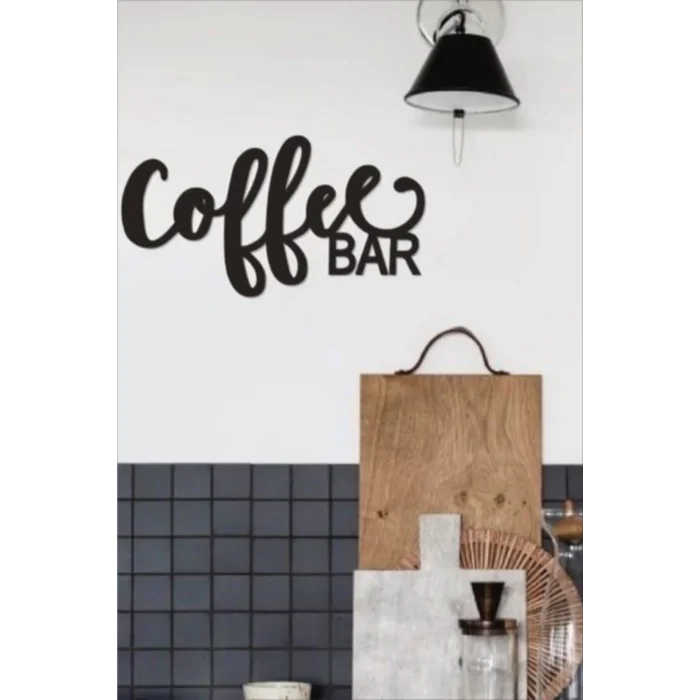 Coffee Bar Ahşap Dekoratif Duvar Yazısı