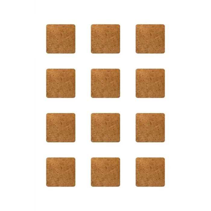 Supla Levha 12 Adet 3 Mm Ham Mdf 10 Cm X 10 Cm Kare Lazer Kesim