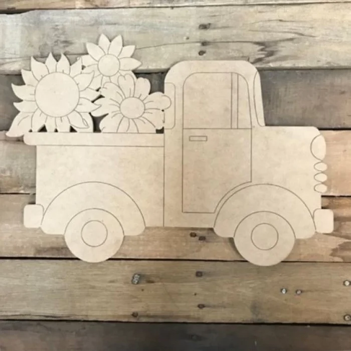 Ahşap Boyama Kamyon Çiçek