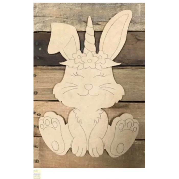 Ahşap Boyama Sevimli Tavşan