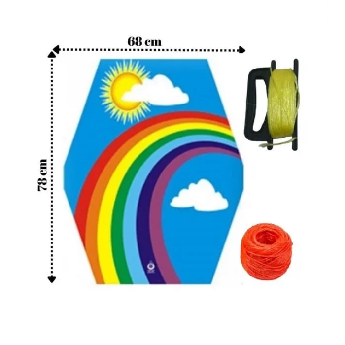 Uçurtma Atölyesi 50 Adet - Gökkuşağı Desenli Uçurtma Seti