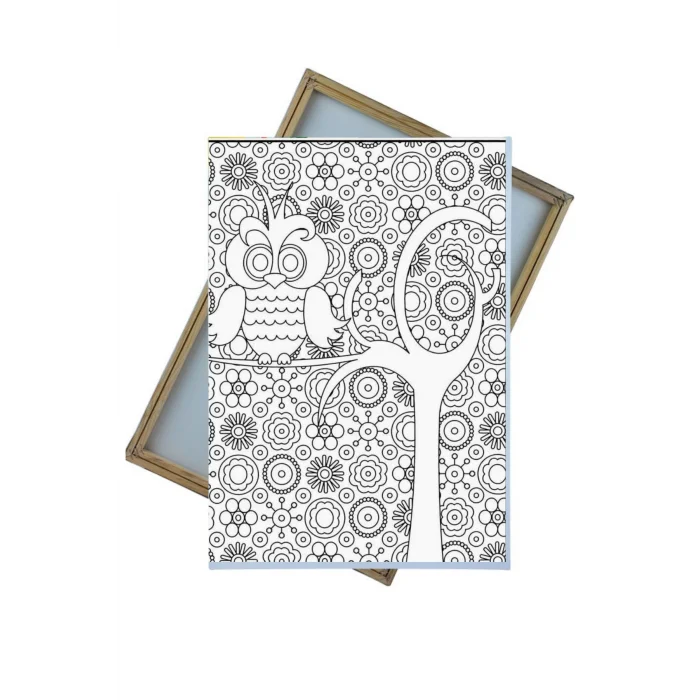 Mandala Desenli Tuval Boyama Seti | Çocuklar ve Yetişkinler İçin Kanvas Boyama Tablosu | Eğitici Sanat Etkinliği