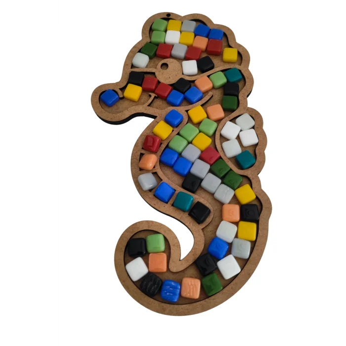 Deniz Atı Mozaik Seti | Çocuklar İçin Eğitici ve Eğlenceli Mozaik Etkinlik Ürünü | MDF Mozaik Boyama