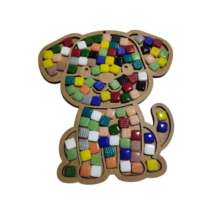 Köpek Mozaik Seti | Çocuklar İçin Eğitici ve Eğlenceli Mozaik Etkinlik Ürünü | MDF Mozaik Boyama