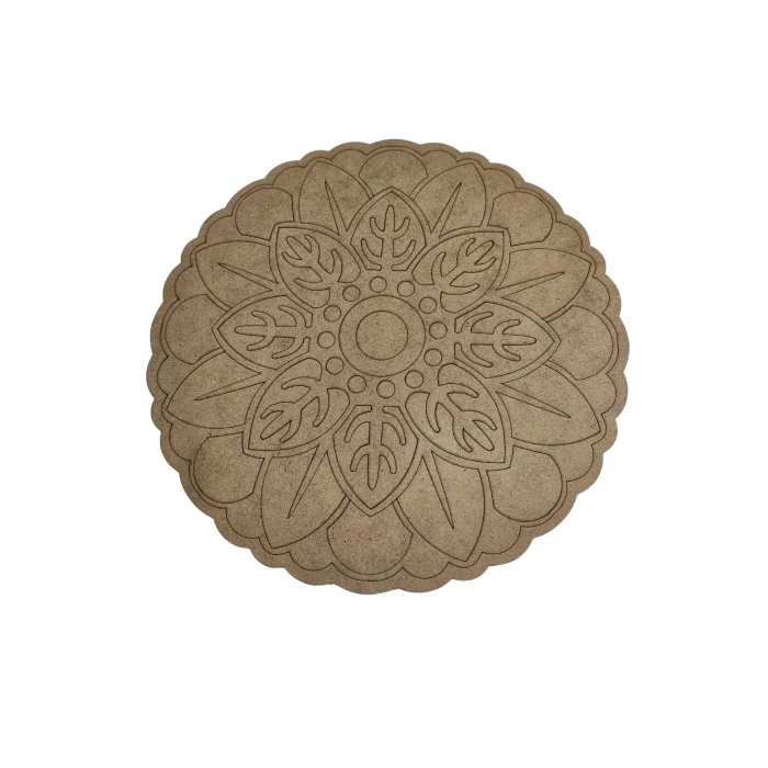 Mandala Boyama Seti 28x28 cm | Çocuklar ve Yetişkinler İçin Ahşap Boyama Etkinlik Ürünü | MDF Mandala Boyama