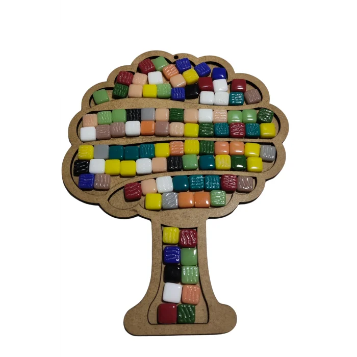 Çınar Ağacı Mozaik Seti | Çocuklar İçin Eğitici Mozaik Etkinlik Ürünü | MDF Mozaik Boyama