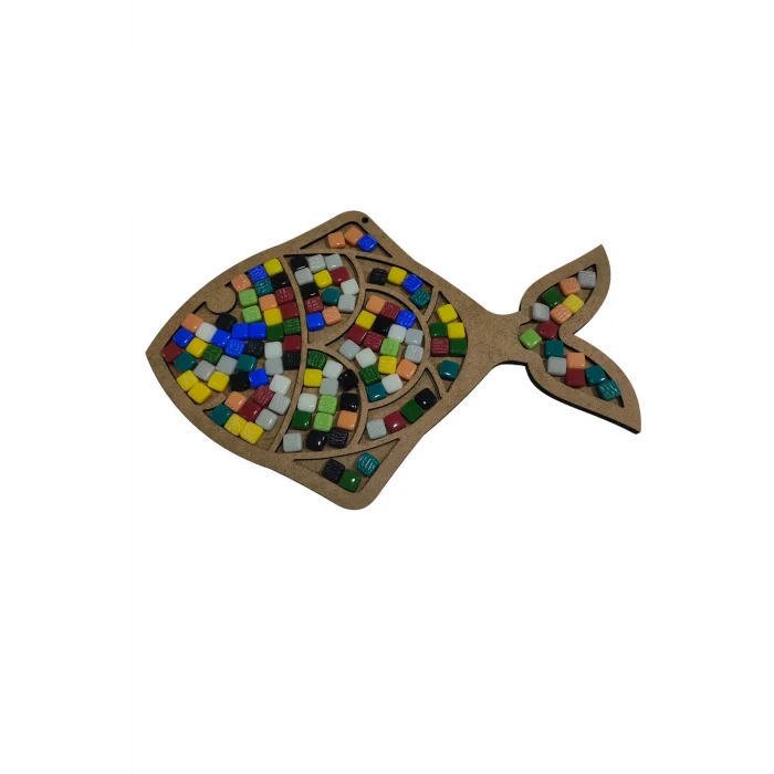 Büyük Boy Balık Mozaik Seti | Çocuklar İçin Eğitici Mozaik Etkinlik Ürünü | MDF Mozaik Boyama