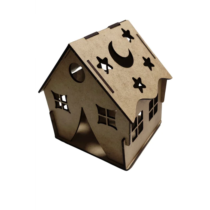 Büyük Ev Gece Lambası LED’li Boyama Seti | Çocuklar İçin Ahşap Boyama Etkinlik Ürünü | MDF Dekoratif Lamba