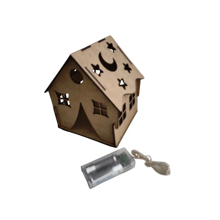 Büyük Ev Gece Lambası LED’li Boyama Seti | Çocuklar İçin Ahşap Boyama Etkinlik Ürünü | MDF Dekoratif Lamba