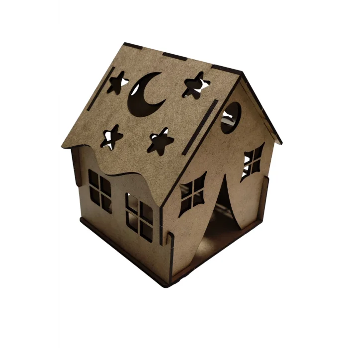 Büyük Ev Gece Lambası LED’li Boyama Seti | Çocuklar İçin Ahşap Boyama Etkinlik Ürünü | MDF Dekoratif Lamba