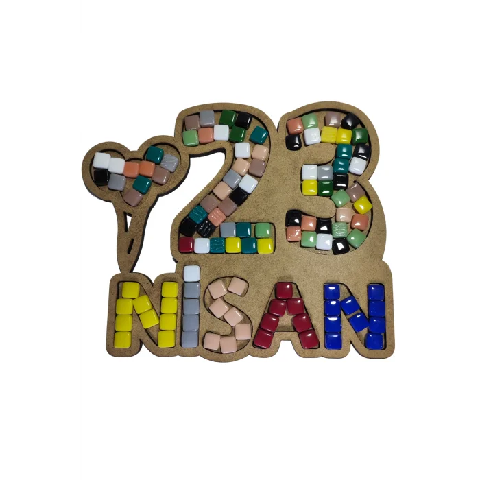 23 Nisan Bayramı Mozaik Seti | Çocuklar İçin Eğitici Mozaik Etkinlik Ürünü | MDF 23 Nisan Boyama