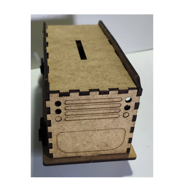 Otobüs Kumbara Boyama Seti | Çocuklar İçin Ahşap Boyama ve Birikim Etkinlik Ürünü | MDF Kumbara Boyama