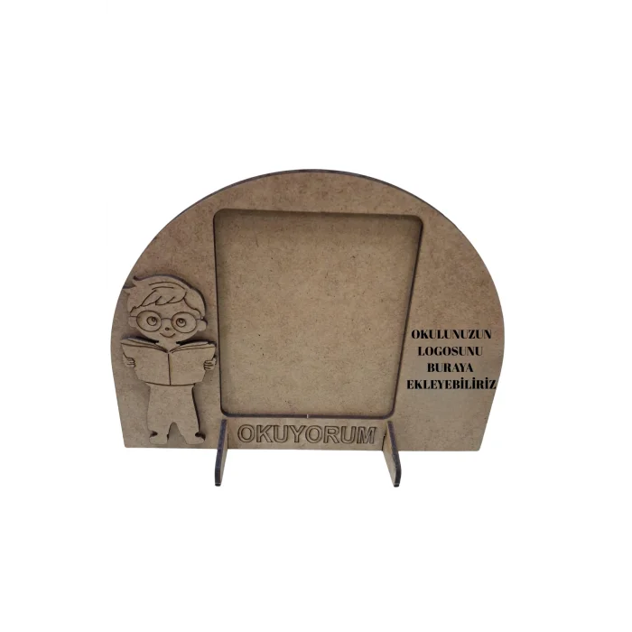 Erkek Çocuk Okuyorum Çerçeve Boyama Seti | Çocuklar İçin Ahşap Boyama Etkinlik Ürünü | MDF Fotoğraf Çerçevesi