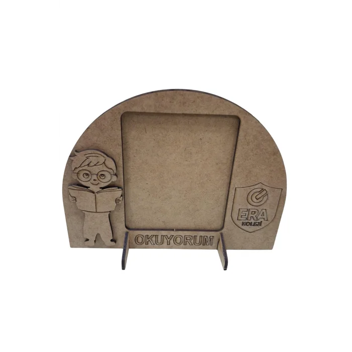 Erkek Çocuk Okuyorum Çerçeve Boyama Seti | Çocuklar İçin Ahşap Boyama Etkinlik Ürünü | MDF Fotoğraf Çerçevesi