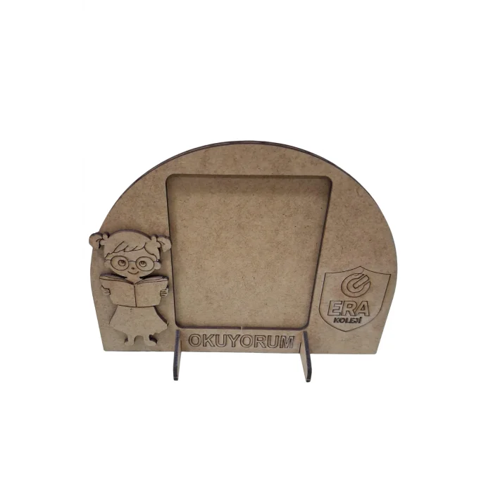 Kız Çocuk Okuyorum Çerçeve Boyama Seti | Çocuklar İçin Ahşap Boyama Etkinlik Ürünü | MDF Fotoğraf Çerçevesi