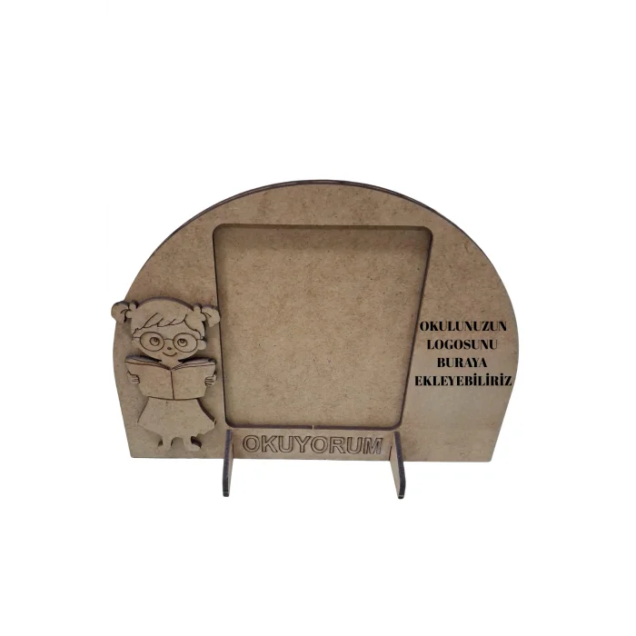 Kız Çocuk Okuyorum Çerçeve Boyama Seti | Çocuklar İçin Ahşap Boyama Etkinlik Ürünü | MDF Fotoğraf Çerçevesi