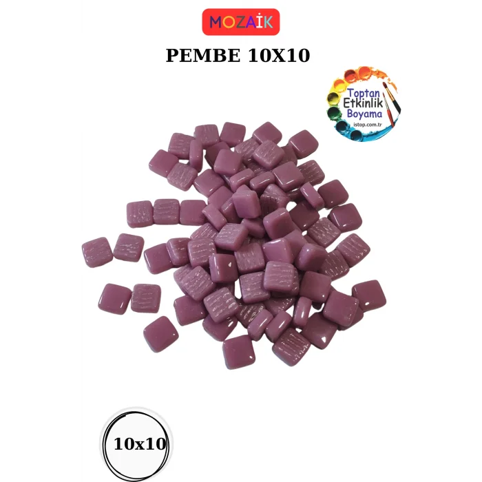 200 Gram 10x10mm Mozaik Taş – | Mozaik Atölye Seti | Cam Mozaik