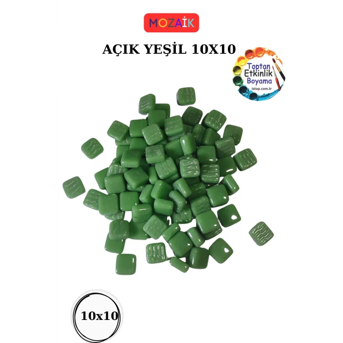 200 Gram 10x10mm Mozaik Taş – | Mozaik Atölye Seti | Cam Mozaik