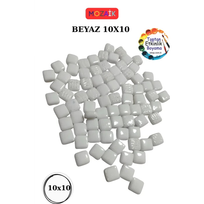 200 Gram 10x10mm Mozaik Taş – | Mozaik Atölye Seti | Cam Mozaik