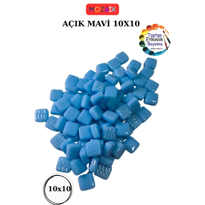 200 Gram 10x10mm Mozaik Taş – | Mozaik Atölye Seti | Cam Mozaik