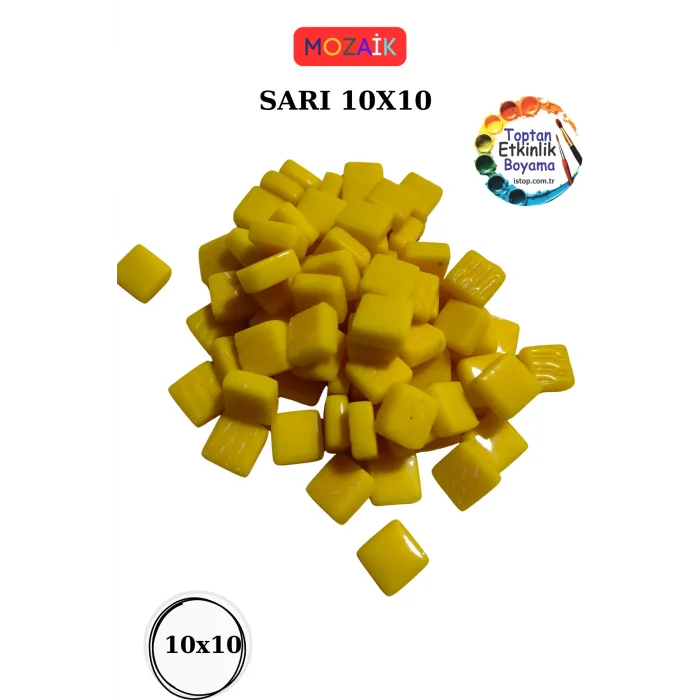 1 Kg Her Renk Mozaik Taş – 10X10 mm | Mozaik Atölye Seti | Cam Mozaik