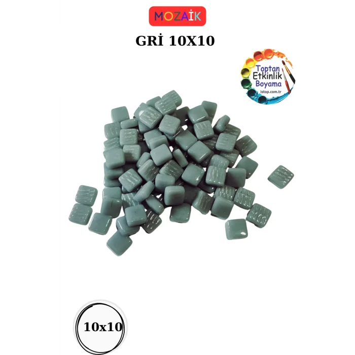 1 Kg Her Renk Mozaik Taş – 10X10 mm | Mozaik Atölye Seti | Cam Mozaik