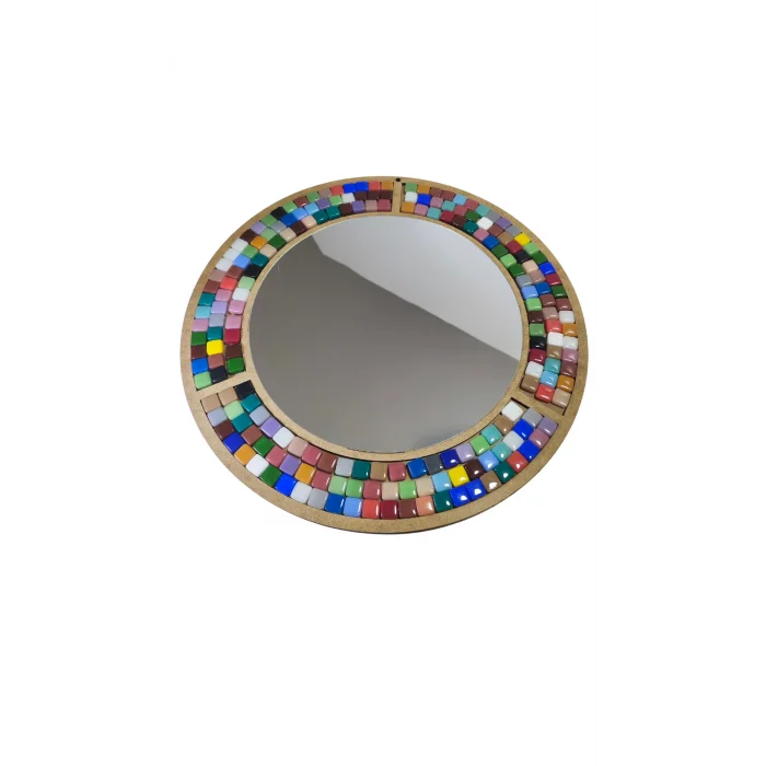 Aynalı Mozaik Daire Seti 29x29 cm | Yetişkin ve Çocuk Mozaik Etkinlik Ürünü | MDF Ayna Mozaik Boyama