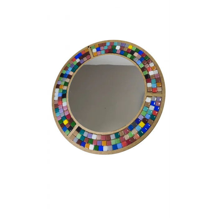 Aynalı Mozaik Daire Seti 29x29 cm | Yetişkin ve Çocuk Mozaik Etkinlik Ürünü | MDF Ayna Mozaik Boyama