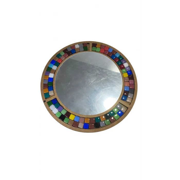 Aynalı Mozaik Daire Seti 23x23 cm | Çocuklar ve Yetişkinler İçin Mozaik Ayna Etkinlik Ürünü | MDF Mozaik Set