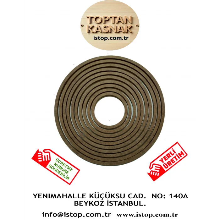 9lu Vidasız Ahşap Yuvarlak 3 Mm - 4 mm Kalınlıkta Kasnak, Düş Kapanı, Makrome Örgü Için Mdf Kasnak