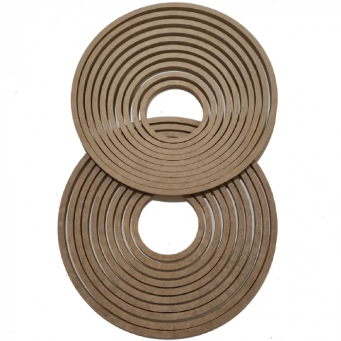 9lu Vidasız Ahşap Yuvarlak 3 Mm - 4 mm Kalınlıkta Kasnak, Düş Kapanı, Makrome Örgü Için Mdf Kasnak