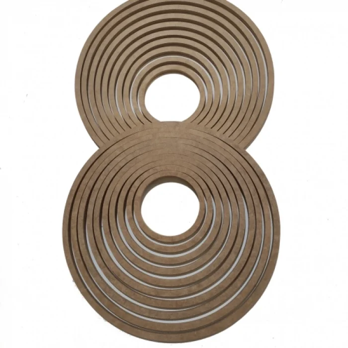 9lu Vidasız Ahşap Yuvarlak 3 Mm - 4 mm Kalınlıkta Kasnak, Düş Kapanı, Makrome Örgü Için Mdf Kasnak