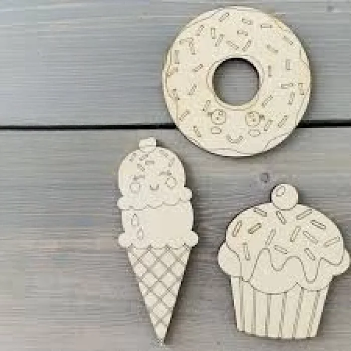 Ahşap Boyama Donut Dondurma