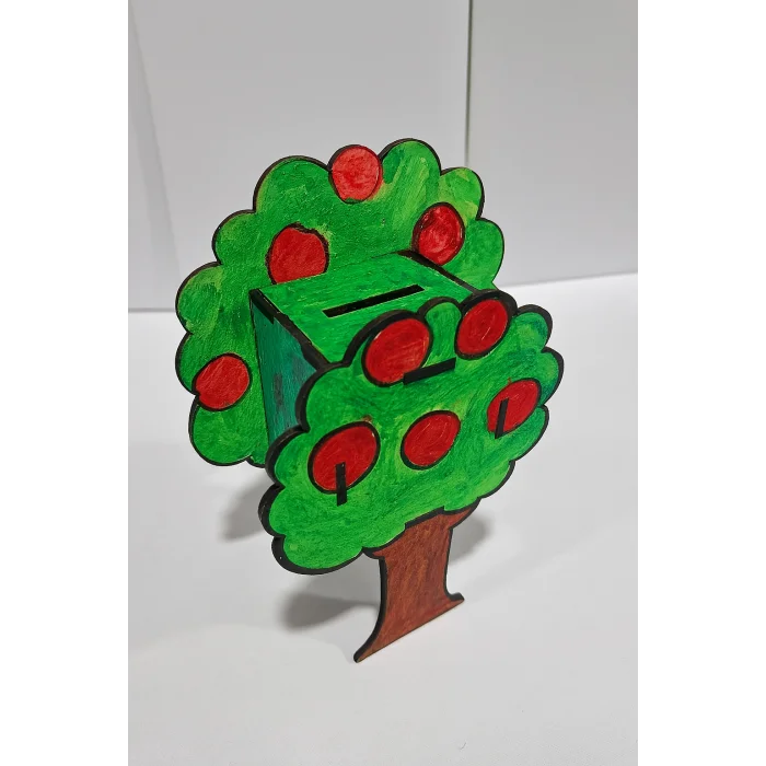 Ahşap Boyama Kumbara Seti | Ağaç Şeklinde Çocuk Etkinlik Ürünü | MDF Boyama Atölyesi (TOPTAN)