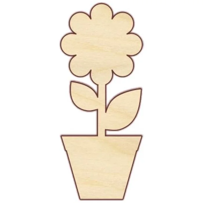 Ahşap Boyama Saksı Çiçek