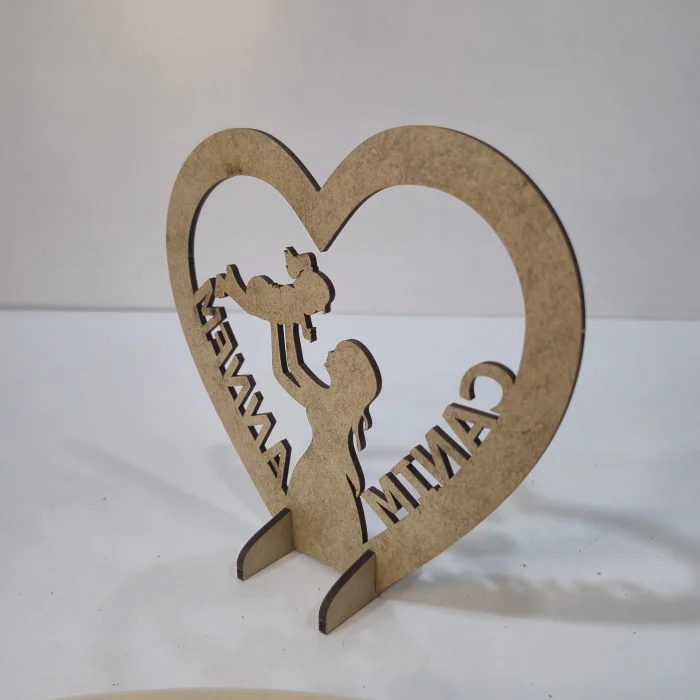 Ahşap Boyama Canım Annem Kız Çocuk | Anneler Günü Hediyesi | MDF Boyama Etkinlik Ürünü (TOPTAN)