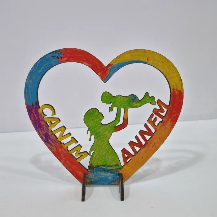 Anneler Günü için MDF Boyanabilir Ürün 20 Adet - Okul ve Anaokulu Etkinlikleri için Toptan Satış