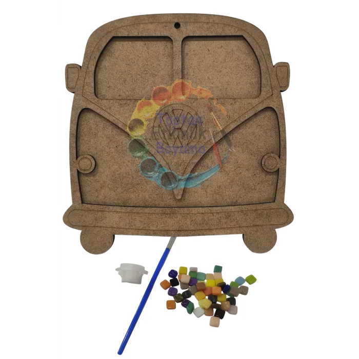 Araba Bus Mozaik Yapma Seti | MDF Mozaik Taş Etkinlik Ürünü