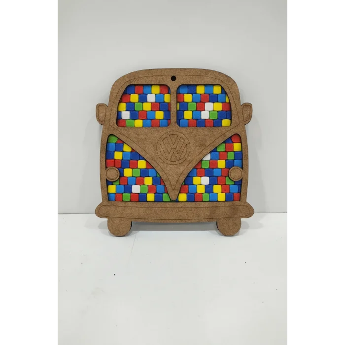 Araba Bus Mozaik Yapma Seti | MDF Mozaik Taş Etkinlik Ürünü