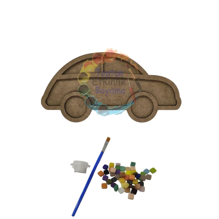 Araba Mozaik Yapma Seti | MDF Mozaik Taş Etkinlik Ürünü