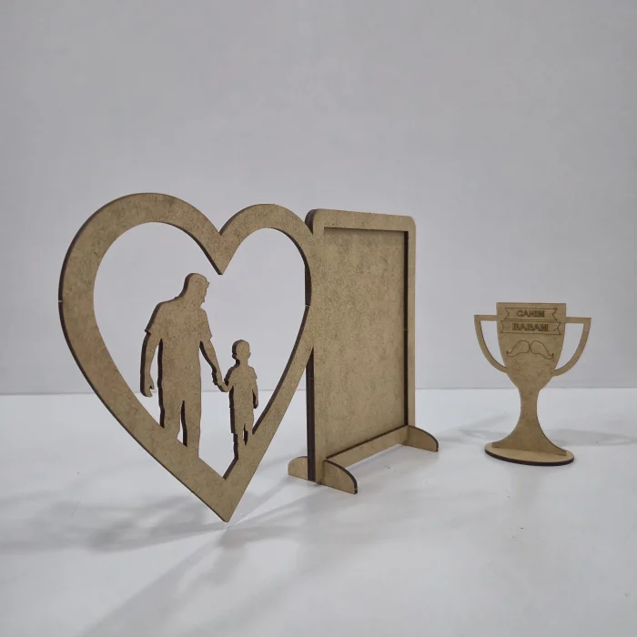 Babalar Günü Ahşap Boyama Seti | Erkek Çocuk Anlamlı Etkinlik | MDF Etkinlik Ürünü (Demonte)