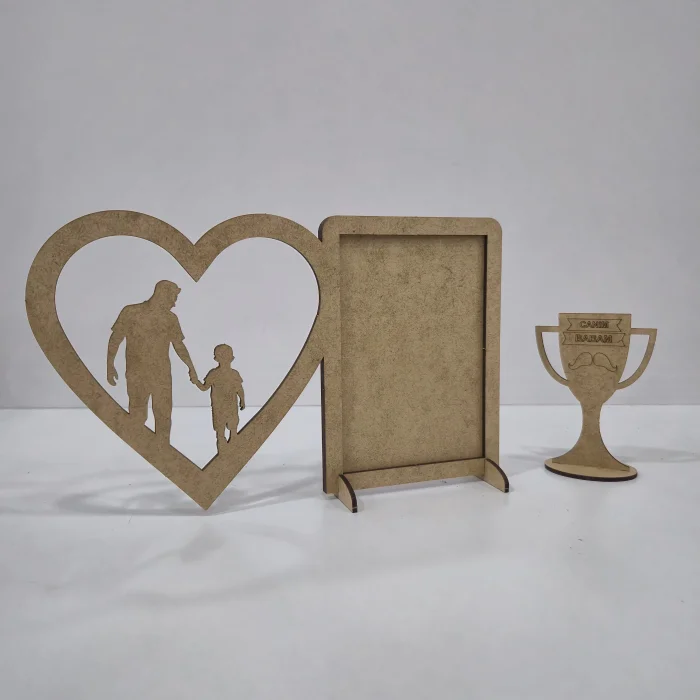 Babalar Günü Ahşap Boyama Seti | Erkek Çocuk Anlamlı Etkinlik | MDF Etkinlik Ürünü (Demonte)