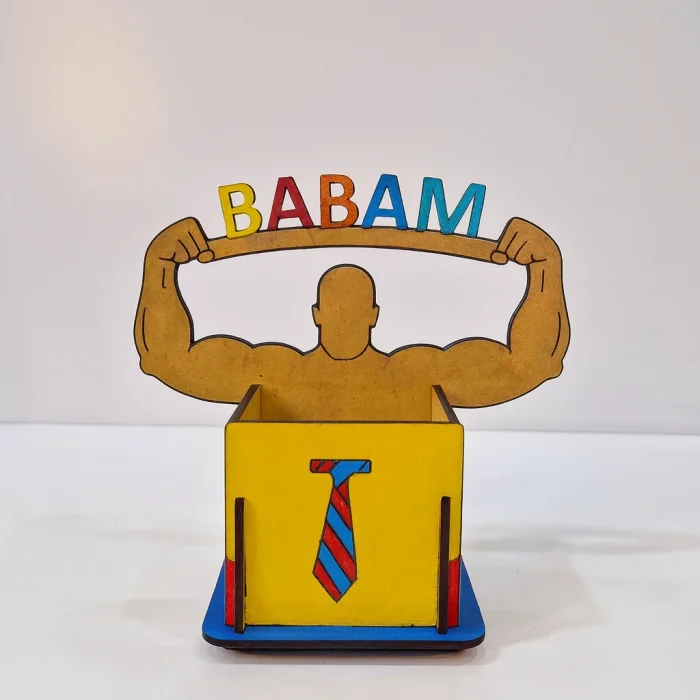 Babam Kalemlik | Babalar Günü Ahşap Boyama Seti | Çocuklar İçin Eğlenceli ve Anlamlı Etkinlik | MDF Atölye (TOPTAN)