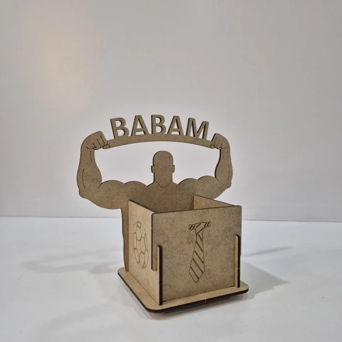 Babam Kalemlik | Babalar Günü Ahşap Boyama Seti | Çocuklar İçin Eğlenceli ve Anlamlı Etkinlik | MDF Atölye (TOPTAN)