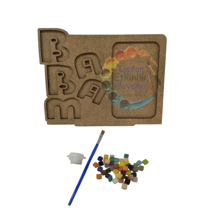 Babam Çerçeve Mozaik Seti – Babalar Günü Özel | MDF Mozaik Baz Mozaik Taş