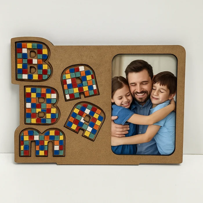 Babam Çerçeve Mozaik Seti – Babalar Günü Özel | MDF Mozaik Baz Mozaik Taş