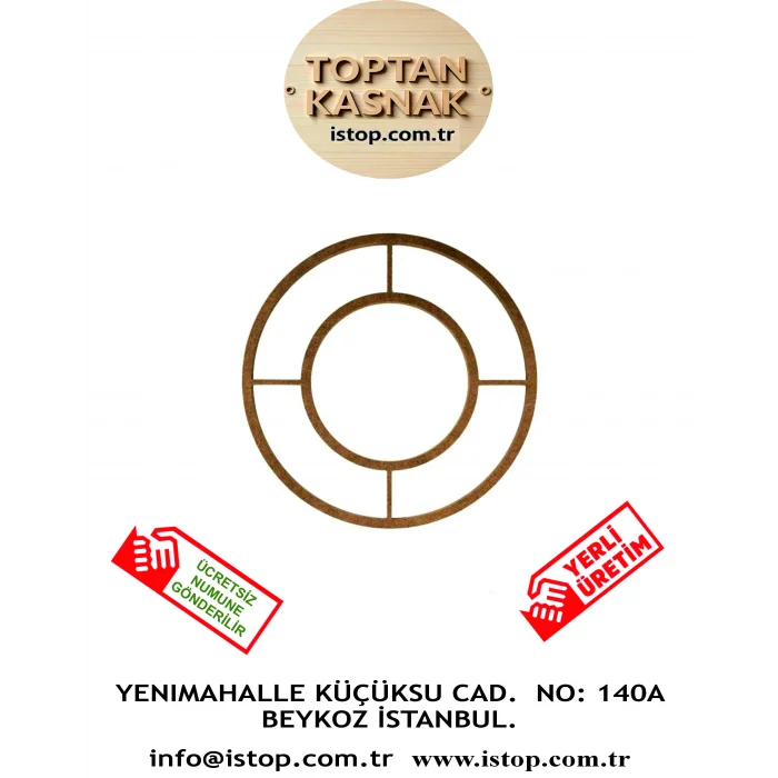 Bağlantılı Dekoratif MDF Kasnak - Bölmeli Çember MDF Kasnak - Dekoratif Çerçeve Kasnak MDF