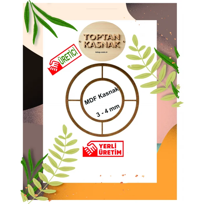 Bağlantılı Dekoratif MDF Kasnak - Bölmeli Çember MDF Kasnak - Dekoratif Çerçeve Kasnak MDF