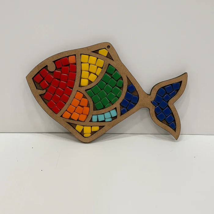 Balık Mozaik Yapma Seti | MDF Mozaik Baz | Mozaik Taş Etkinlik Ürünü