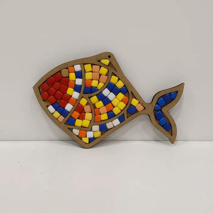 Balık Mozaik Yapma Seti | MDF Mozaik Baz | Mozaik Taş Etkinlik Ürünü